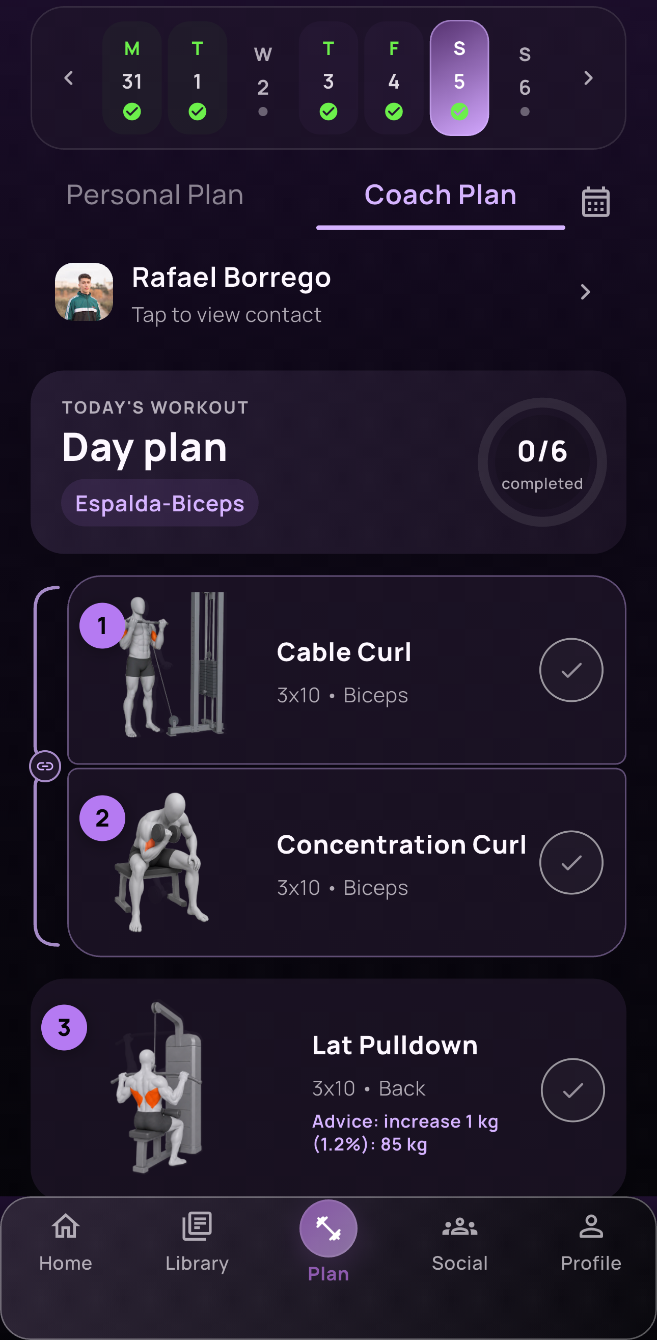 Coach Plan actualizado de Nuvana