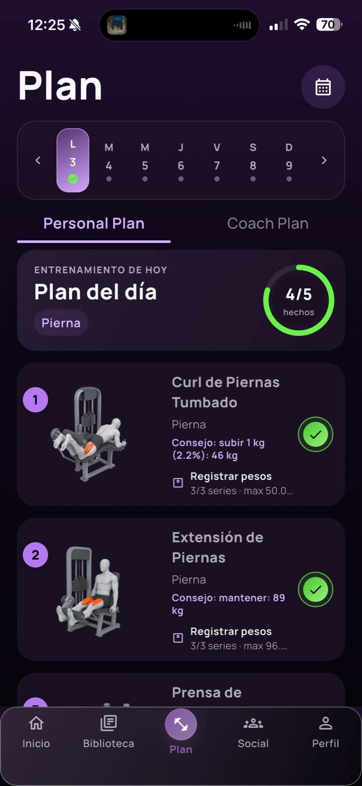 Pantalla Plan de Nuvana